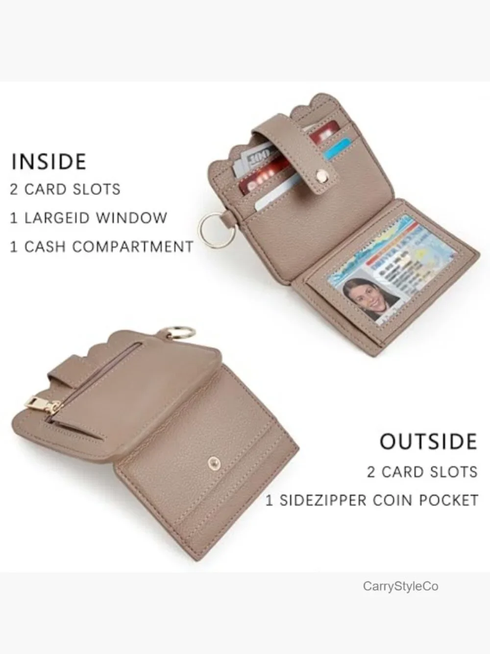 Small Wristlet Wallet RFID Card Holder Keychain